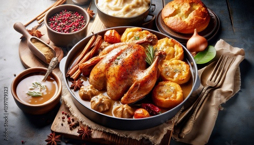 Gravy Turkey Chicken Secret Using pan drippings from roasted mea photo