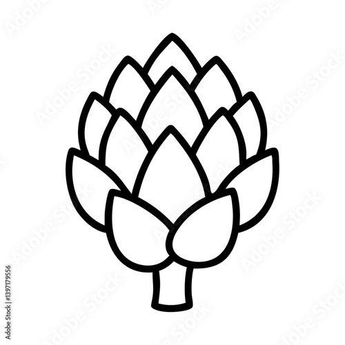 Artichoke vector illustration: outline drawing of fresh vegetable for design needs