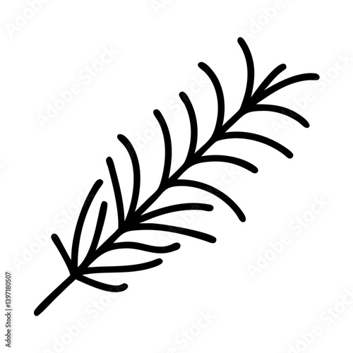 Illustration of evergreen tree branch foliage nature plant botanical design element