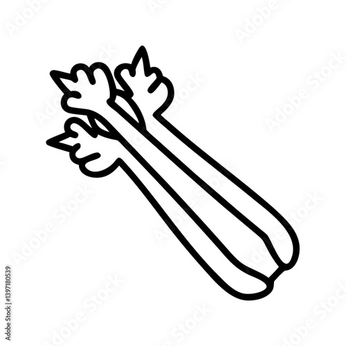 Celery stalks vector illustration fresh vegetable healthy food outline icon design art