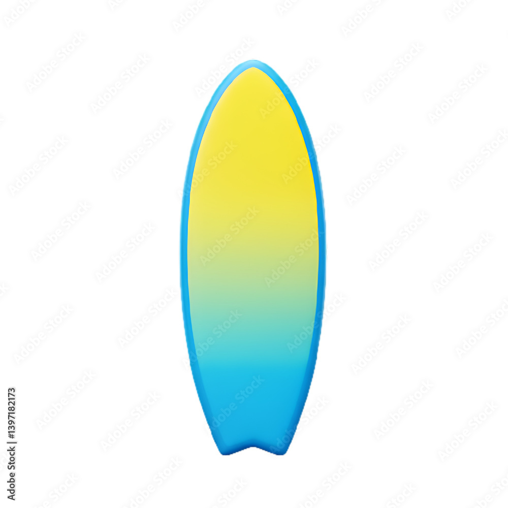 A vibrant yellow and blue surfboard ready for summer adventures, perfect for catching waves and enjoying the sun's golden rays on a clear day. A vibrant yellow and blue surfboard ready for summer adventures, perfect for catching waves and enjoying the sun's golden rays on a clear day.