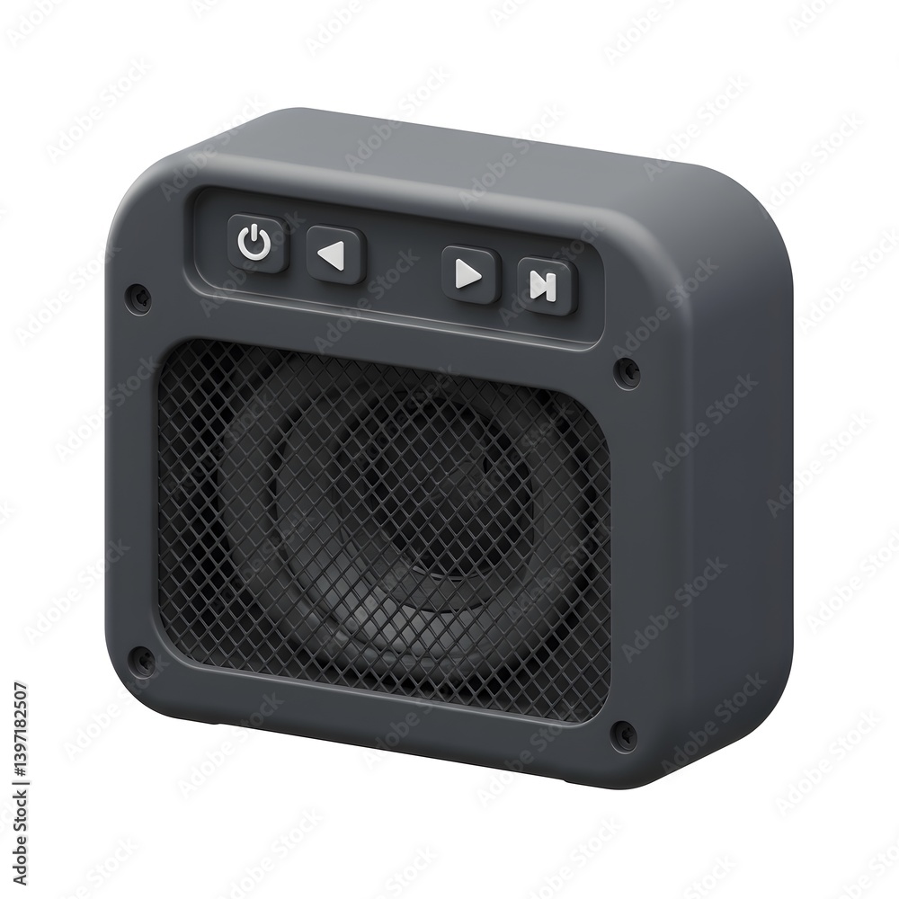 Fototapeta premium Portable Bluetooth Speaker with Compact Design and User-Friendly Controls for Superior Audio Experience