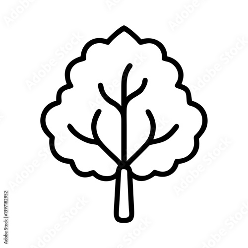 Outline tree vector graphic for nature illustration and design element needs here