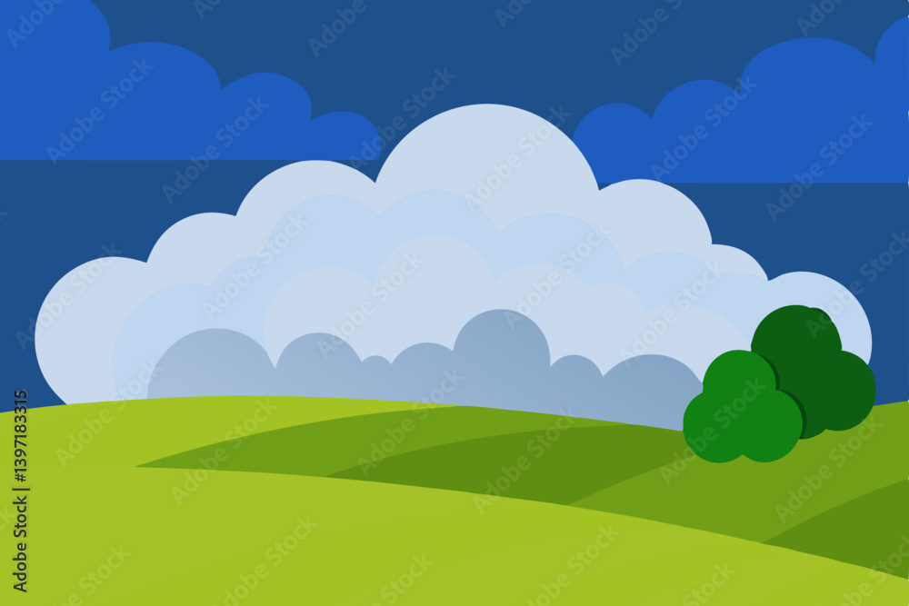 green field and blue sky with clouds green field and blue sky with clouds