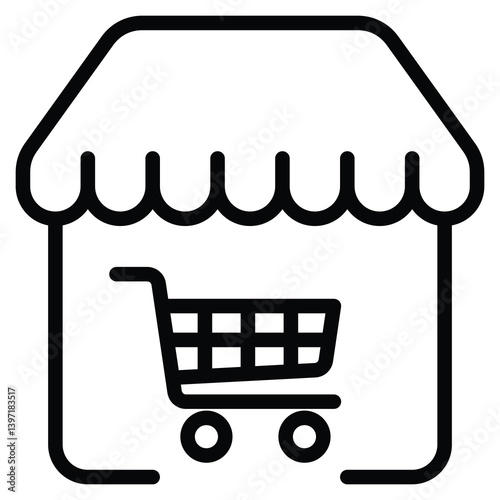 Walmart icon line vector illustration