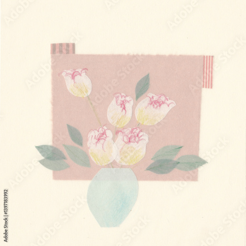 Osiria roses in vase photo