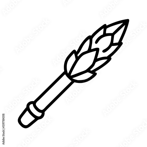 black outline asparagus vegetable on white background clip art preview