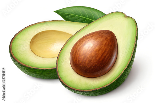 Fresh Avocado On White stock photo
Avocado, White Background, Cut Out, Slice of Food, White Color