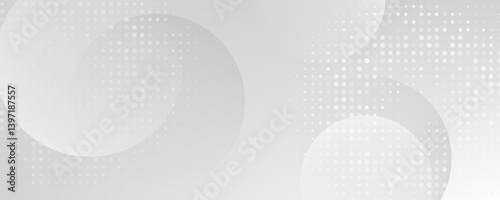 Wallpaper Mural Abstract background with circles and halftone dots pattern. Grey and white backdrop Torontodigital.ca
