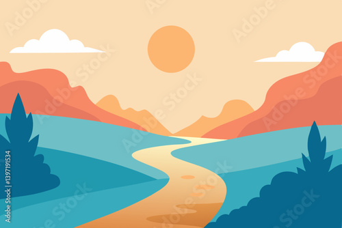 vector illustration of a mountain landscape