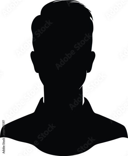 male head silhouette front view