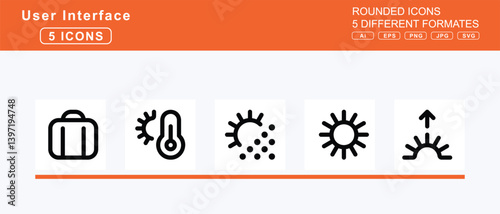 Set of 5 rounded user interface icons,stretcher, strikethrough, stroopwafel, subscript, subtitles