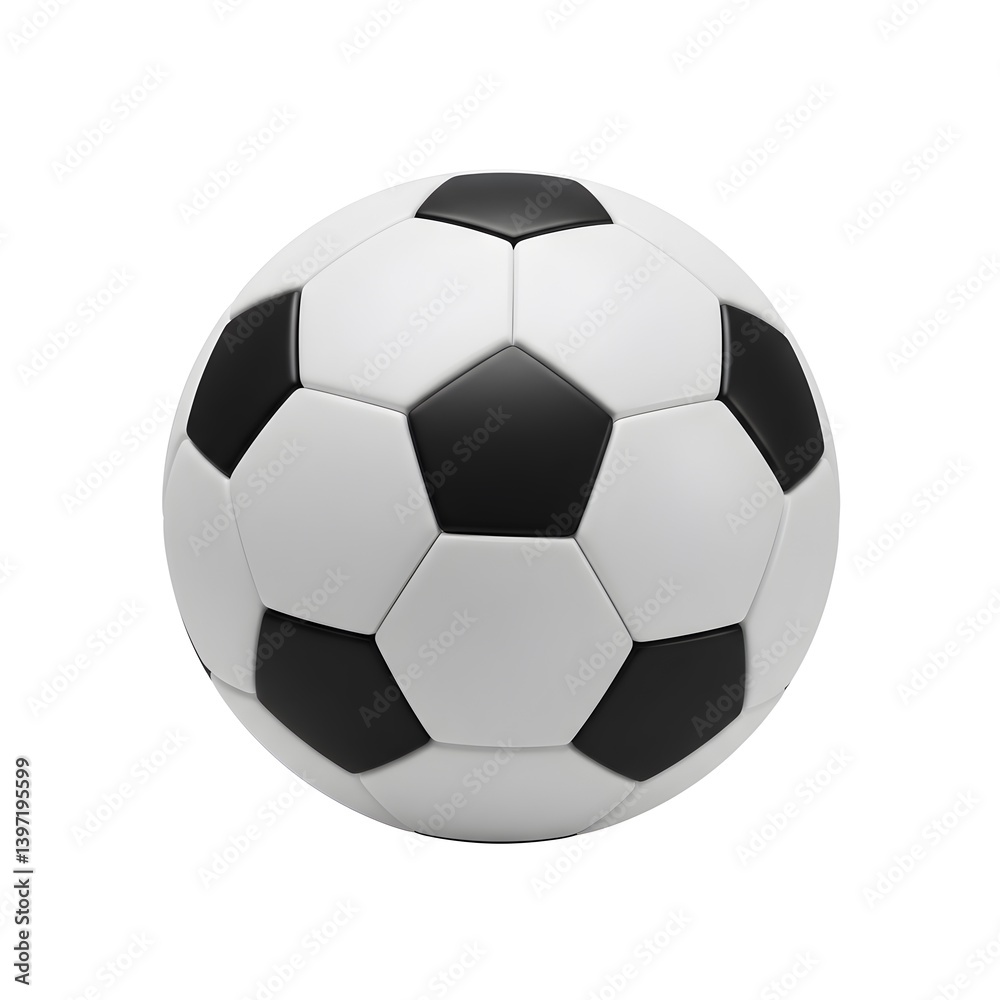 Classic Black and White Soccer Ball Isolated on White Background A Perfect Image for Sports Websites, Magazines, or Presentations Classic Black and White Soccer Ball Isolated on White Background A Perfect Image for Sports Websites, Magazines, or Presentations