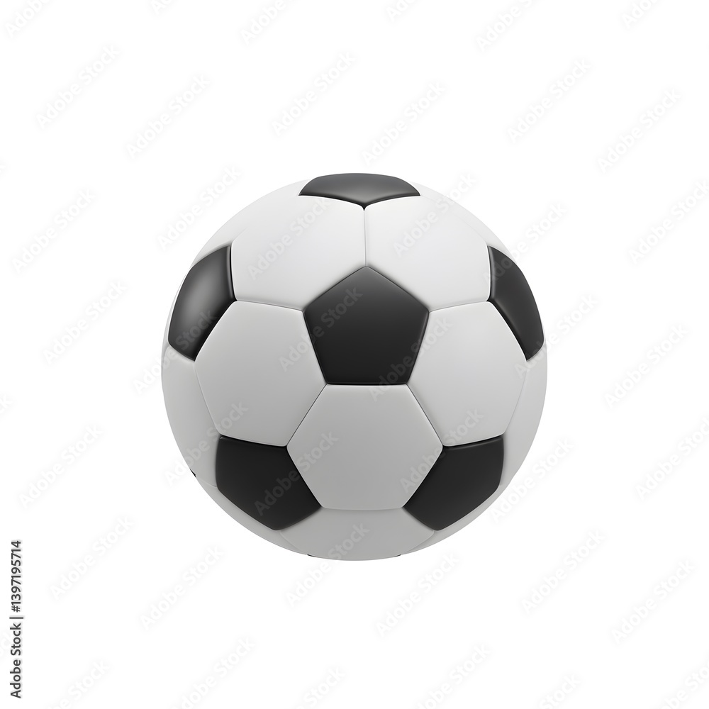 Fototapeta premium Classic Black and White Soccer Ball Studio Shot A Detailed Image of a Traditional Football
