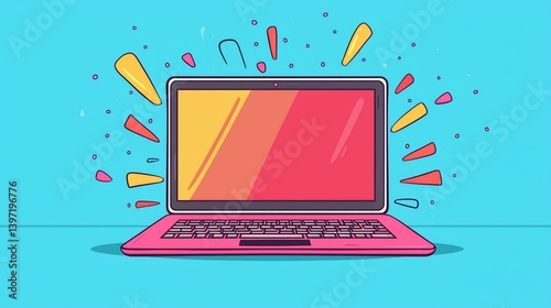 Laptop Design, Colorful, Modern