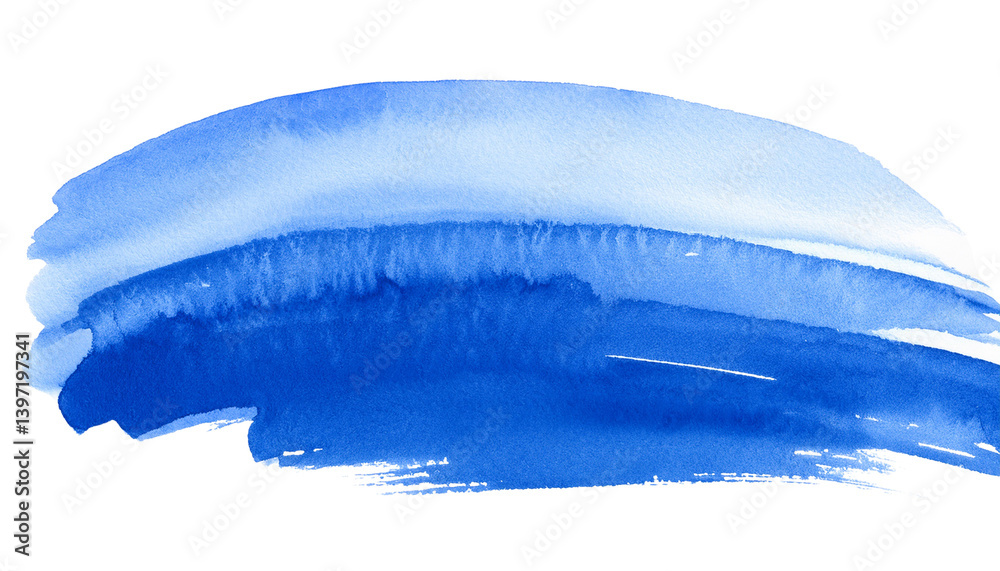 Fototapeta premium blue watercolour strain isolated on transparent background