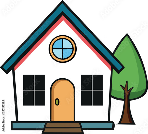 House Home vector art illustration on a background