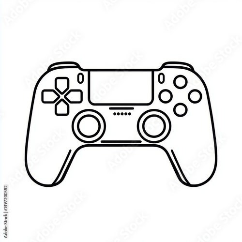 Black flat vector icon of gaming controller isolated on white background  