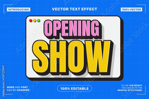 Opening Show Editable Text Effect | Bold Cartoon Style Title