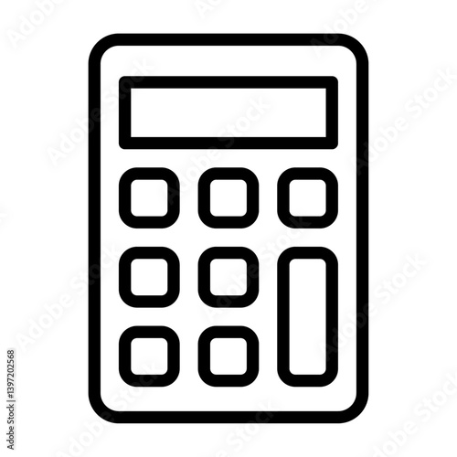 calculator outline icon. accounting black line illustration.