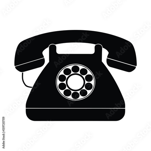 black retro telephone