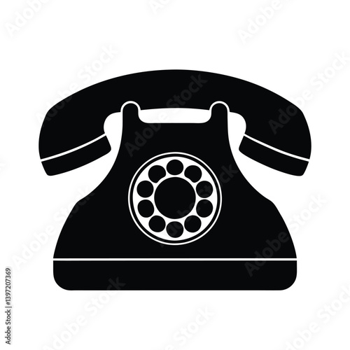 black retro telephone