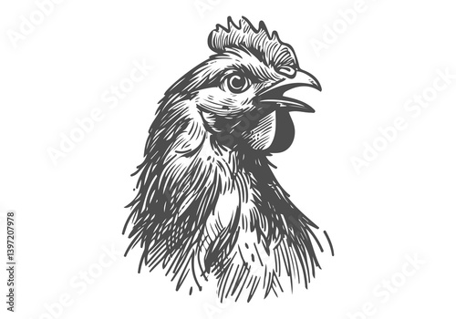 chicken hand drawn sketch illustration vector