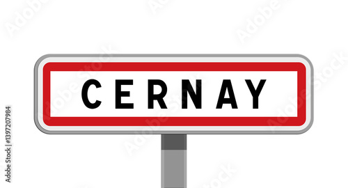 Panneau sur poteau de Cernay, Haut-Rhin, Grand Est