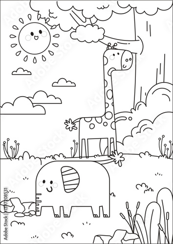 Printable coloring page worksheet for kids with fun animal themes. Great for early learning, creativity, and fine motor skill development at home or school.
