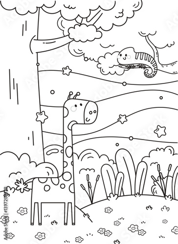 Printable coloring page worksheet for kids with fun animal themes. Great for early learning, creativity, and fine motor skill development at home or school.