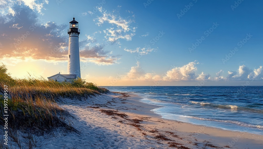 Fototapeta premium Lighthouse on the Beach at Cape Florida