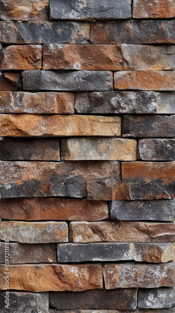 Rustic Stone Texture: Close-up shot of a sturdy, textured brick wall with rugged, multi-colored stones arranged in a structured pattern, offering a sense of permanence and history. Rustic Stone Texture: Close-up shot of a sturdy, textured brick wall with rugged, multi-colored stones arranged in a structured pattern, offering a sense of permanence and history.