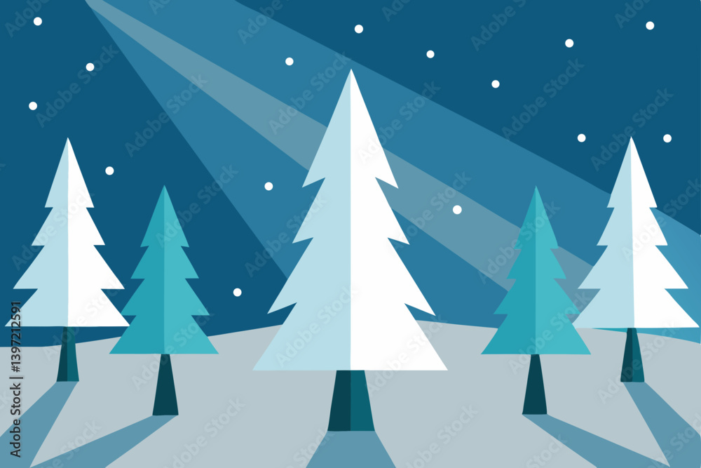 christmas tree on blue background