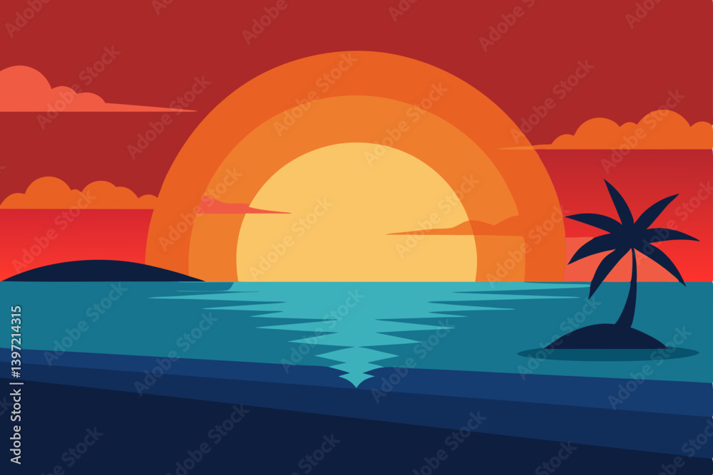 sunset on the beach