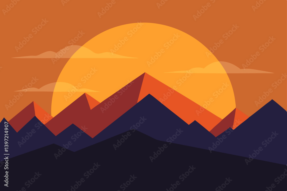 vector illustration of mountain landscape