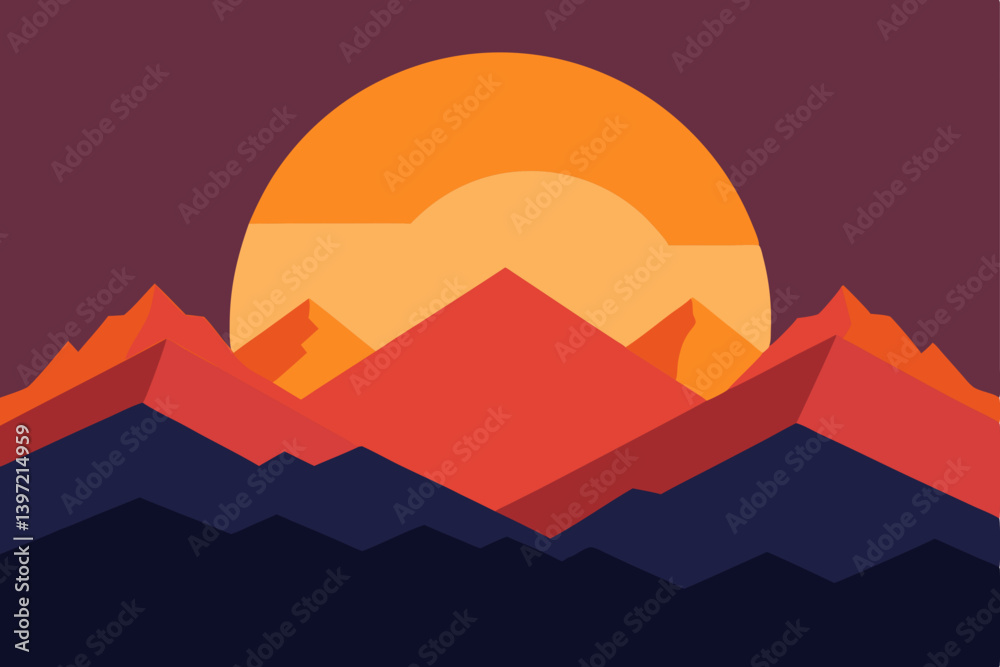 mountain landscape vector illustration