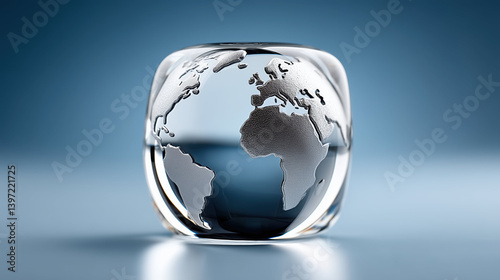 crystal globe symbolizes global demand and export opportunities, showcasing interconnectedness of markets worldwide