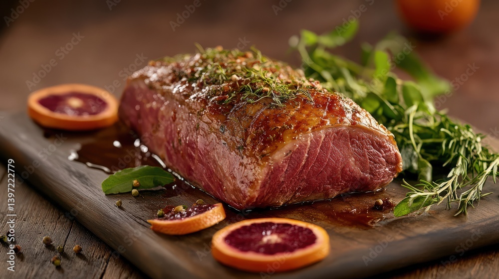 cured duck breast with blood orange red cured duck breast with blood orange red