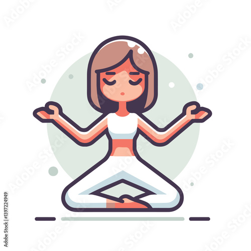 Minimal vector UI illustration cute meditating padmasana pose