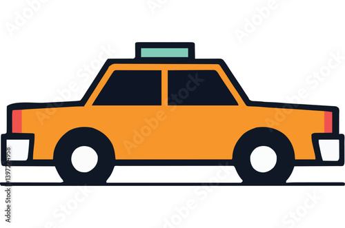Taxi Car Icon in Urban Transportation
