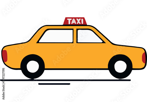 Yellow Taxi Car for Urban Transportation and Travel