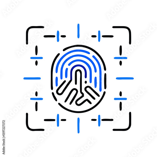 biometric identification icon, biometric identification vector illustration-simple illustration of biometric identification, perfect for biometric identification logos and icons
