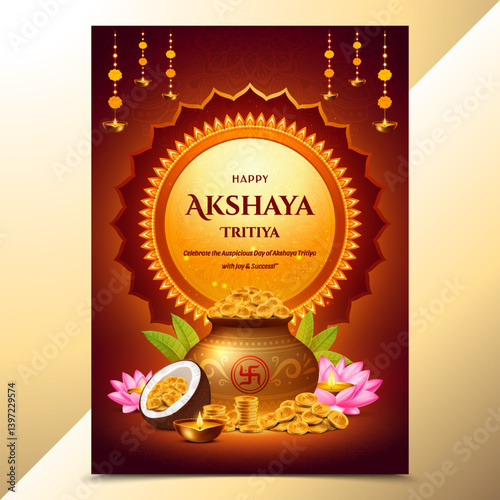 Happy Akshaya Tritiya Gold Pot Poster