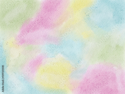 Abstract watercolor artwork with rainbow colors and texture