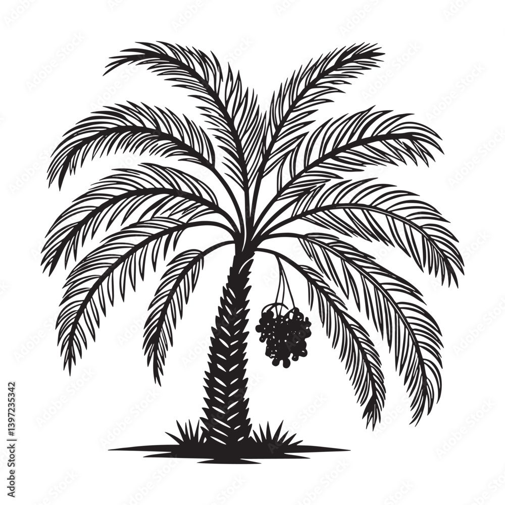 Obraz premium Dates tree vector art.
