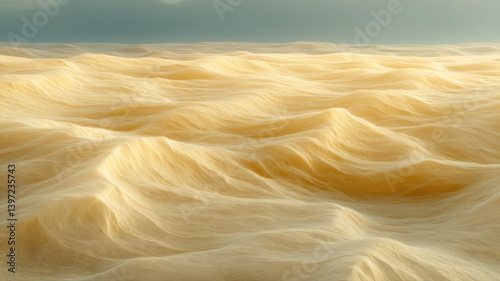 Soft Yellow Sand Dunes Under a Pale Sky