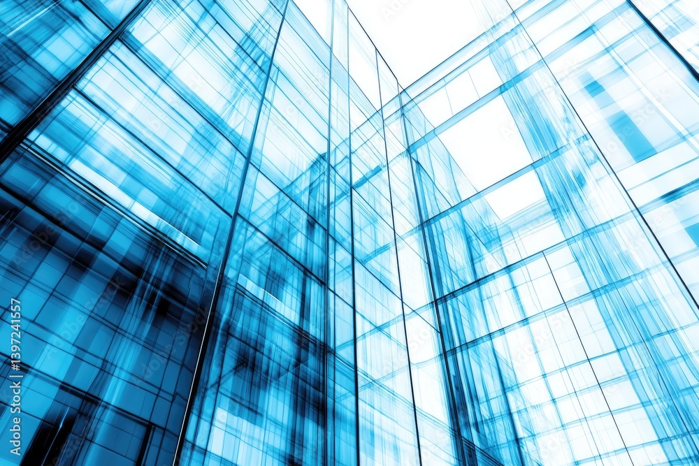 Ascending Vision Abstract Perspective of Modern Blue Glass Architectural Facade Ascending Vision Abstract Perspective of Modern Blue Glass Architectural Facade