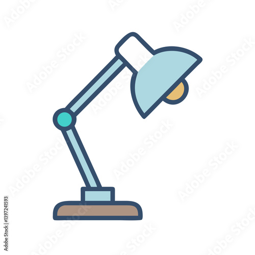 Desk Light Lamp Icon Vector