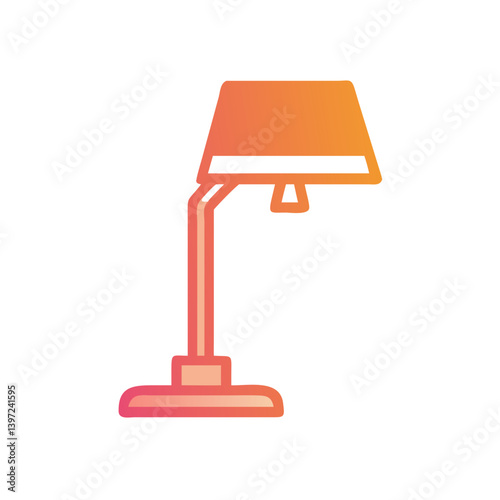 Desk Light Lamp Icon Vector