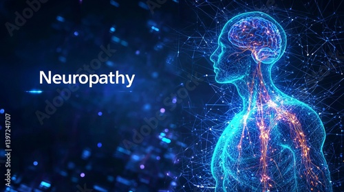 Chronic neuropathy affects nerves and causes pain, tingling, numbness, weakness, and burning sensations in feet and hands.